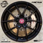 【員林 小茵 輪胎 舘】類TTK-VLF-P01 旋壓輕量化鋁圈 17吋 5孔車系適用 金黃/油黑