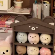 🌞包包優選寶藏品🌟🌟可愛小熊置物架角落生物娃娃小屋收納盒學生文具整理盒雜物大容量🌞