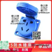 IP54房誰插座翻蓋暗裝二三插戶歪5孔10A防塵帶蓋公業電源插座220v