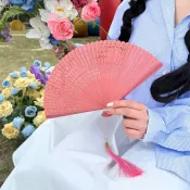 【現貨秒出】鏤空蜻蜓全竹摺扇 復古竹骨流蘇小扇子 迷你折疊隨身夏扇 旗袍漢服配飾 舞蹈走秀拍照｜水水女人國