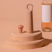 【HOTAI購】【Vacu Vin】Loop抽真空器+酒瓶塞(珊瑚橘) | 紅酒塞 真空瓶塞 保鮮瓶塞 葡萄酒塞