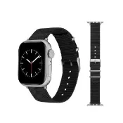 【Daniel Wellington】DW 錶帶 Apple Watch 20mm智慧手錶編織紋錶帶-極光銀(DW01200013)