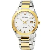 (店+)【CITIZEN 星辰】【柒號本舖】 CITIZEN星辰ECO DRIVE光動能鋼帶男錶-白面金框 / BM7624-82A