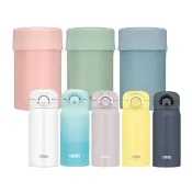 【THERMOS 膳魔師】超值2入_不鏽鋼輕量彈蓋保溫瓶350ml+大口徑燜燒罐保溫杯(JNR-350/351+JBN-501)