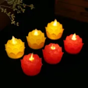 木語家居 電子蠟燭/LED蠟燭 電子蠟燭 燈蓮花燈 仿真火焰搖擺led蠟燭燈 供佛長明燈佛用品佛具【MJ19790】