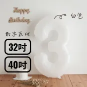 【歡樂打鐵】32吋/40吋白色數字氣球 鋁箔氣球 生日婚宴紀念日派對佈置
