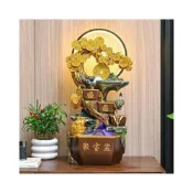 (店+)【破損包賠】z循環水招財 聚寶盆 流水盆 流水擺件 生財 風水輪 辦公室客廳玄關開業喬遷送禮大擺件