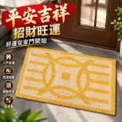 💰【招財腳踏墊金色絲圈】🛡️ 玄關刮泥墊 防滑耐磨 家用大門開運地墊 40x60 50x80 60x90cm 多尺寸可選