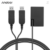 Andoer 雙 USB 電源適配器 DC 耦合器更換 DR-E17 假電池組更換適用於佳能 77D 200D 750D