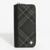 PLAYBOY 拉鍊長夾 Black Diamond Plaid系列 - 灰色(2026春夏男包)