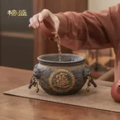 卜二屋 公司貨 可開票 免運 榜盛陶瓷茶洗缸廢水缸輕奢高端禪意風功夫茶具大號建水茶渣缸 超低價