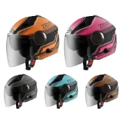 【ZEUS瑞獅】ZS 612A AD17(消光黑/藍) 半罩式安全帽 內藏墨鏡