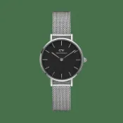 【Daniel Wellington】優雅史德琳氣質米蘭編織帶腕錶-銀框/28mm