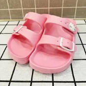 【震撼精品百貨】Hello Kitty 凱蒂貓 台灣製Hello kitty正版兒童勃肯矽膠拖鞋-粉(15 20號)#20352 震撼日式精品百貨