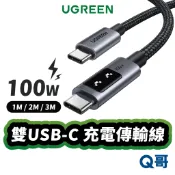 綠聯 100W 雙USB-C 充電傳輸線 小機器人 快充 USB-C 充電線 Type-C 傳輸線 編織線 UGR015