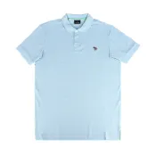 PAUL SMITH彩色布標斑馬LOGO刺繡設計棉質短袖polo衫(男款/淺藍x若綠)