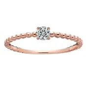 【Emperor Diamond 京華鑽石】鑽石戒指 10K玫瑰金 天然鑽石 0.10克拉 線戒 女戒 圓圓點點