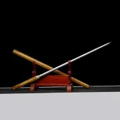 【現貨可開發票】S7鋒鋼鏡面文玩細劍金絲楠棍中劍龍泉劍冷兵器寶劍長劍真劍未開刃