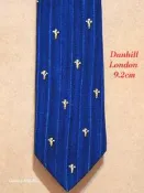 👔 絕美收藏釋出：Dunhill London 皇家百合花紋領帶Dunhill London 藍色金紋領帶 9.2cm