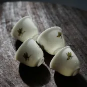 協貿國際日用品生活11館 白瓷手繪玉蘭花茶杯品茗杯單杯主人杯陶瓷日式功夫茶具杯子小茶碗