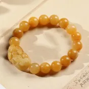(店+)【LEESA】金絲玉\貔貅\貔貅手鍊\黃玉貔貅\ \玉器\玉墜\招財\玉手鍊\本命年\飾品\手鍊\手串\禮物\男生手鍊\避邪