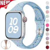 超薄矽膠錶帶兼容 Apple Watch Ultra 49mm 41mm 44mm 45mm 38mm 46mm 42m