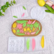 【臺灣出貨】多款壽桃葉楓葉樹葉硅膠模具巧克力翻糖蛋糕裝飾模具滴膠樹脂模具