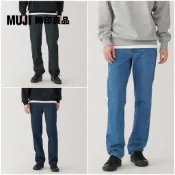 【MUJI 無印良品】男吉貝木棉混丹寧直筒褲