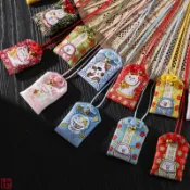 日式和風御守卡通福袋小香包車掛吊飾刺繡錦囊批發隨身掛飾平安
