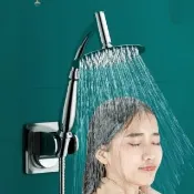8吋不銹鋼頂噴增壓淋浴蓮蓬頭(浴室 淋雨頭 花灑 吊頂 居家 免打孔 不滴漏 多角度 耐摔 防堵)