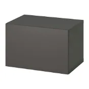 【IKEA 宜家家居】BESTÅ 附門片層架組, 深灰色/lappviken 深灰色, 60x42x38 公分