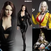 優選+好品質SUPER DUCK SDH018 1/6兵人偶白肌膚女頭雕A B C款適合包膠女素體