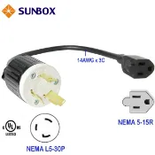 SUNBOX 慧光 L5-30P電源插頭轉 5-15R插座