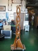 樂居二手家具 全新中古傢俱賣場 TK-FJG*全新聚寶柚木吊衣架 實木衣帽架*專業仿古家具 古董家具 樟木 檜木家具店