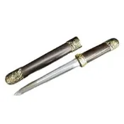 【品質驗證】花紋鋼八面龍泉劍短劍牡丹小劍金屬寶劍真劍車載戶外防身未開刃現貨 免運