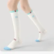 夏季女士專業運動吸汗透氣襪壓力襪棉健身跳繩長筒襪瑜伽瘦腿襪
