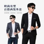 (店+)【J.Malo】韓版修身單釦商務西裝外套(韓版 修身 單釦 商務西裝外套 休閒西裝外套 男裝 男生外套)