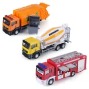 【Koala Toy】1:64猛獅合金工程車系列 油罐車/消防車/攪拌車/環衛車/集裝箱回力仿真車模型男孩益智玩具收藏
