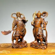 【台灣店家】【合雅藝品】黃楊木【伽藍 韋陀】伽藍菩薩 韋馱菩薩 關聖帝君 關公 護法神 神像 佛像 佛具 法器 S76