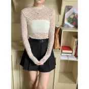 (店+)R&A CLOTHES 仙氣飄飄小立領氣質蕾絲打底長袖上衣🤍現貨🤍透膚蕾絲內搭上衣 雕花蕾絲長袖 女裝 打底衣