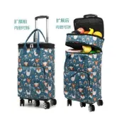 大容量購物拉桿車便攜式買菜小拉車防水戶外收納折疊小拖車小推車