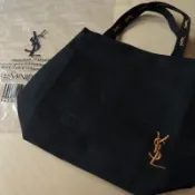 〈現貨當天寄〉YSL 帆布包 購物袋 手提袋 托特包 金色刺繡 厚實挺包 雜誌附錄包 手提包附錄包 雜誌包 外出包