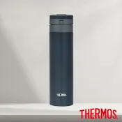 THERMOS膳魔師超輕量不鏽鋼真空保溫瓶450ml(JNS-454-DGY)芝麻灰