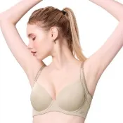 【Swear 思薇爾】律洞感系列B-F罩軟鋼圈模杯涼感運動女內衣(白茶棕)