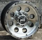 GT品牌4X4精品JIMNY吉米專用鋁圈15吋5孔139.7 10J ET-44中心孔108黑铣字