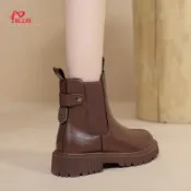 🔥實拍免運 馬靴 馬丁靴 女生短靴 踝靴 切爾西靴 女靴 靴子 真皮短靴女春秋單靴2023年新款煙管切爾西秋冬加絨女鞋