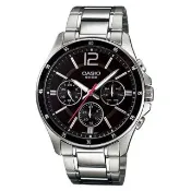 【CASIO 卡西歐】三眼不鏽鋼指針錶系列(MTP-1374D-1A)