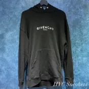 [HYC] GIVENCHY 紀梵希 經典 破壞LOGO 帽TEE 連帽衛衣 黑色 SIZE : XS