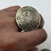 古銅日月星座浮雕紀念金屬幣 立體細緻圖紋 生日贈禮桌面收藏把玩祈福硬幣