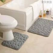 台灣發貨 小石頭珊瑚絨地墊純色易打理浴室地墊衛生間防滑墊專供